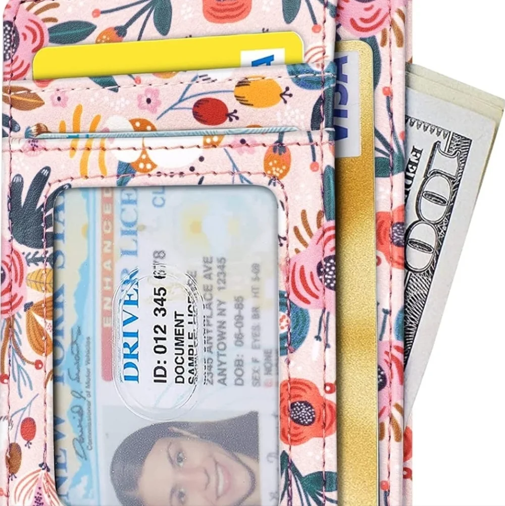 Floral Card Holder with ID Window
